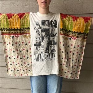 Taylor Swift The Eras Tour Upcycled Kantha Tunic Top Shirt OS Bohemian Handmade